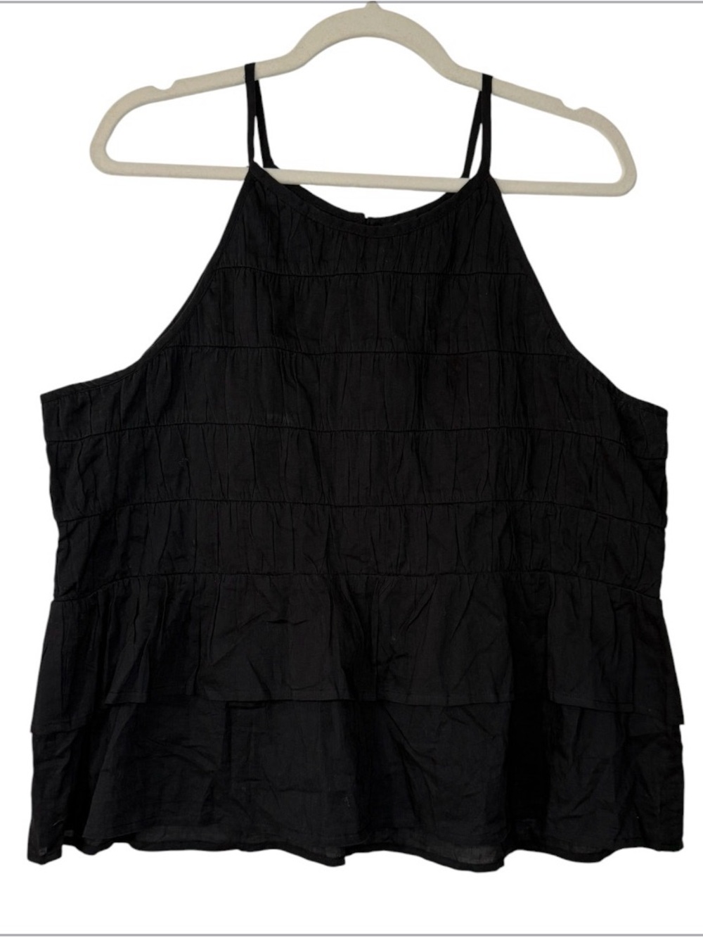 Versona Cotton Black Tiered Halter Camisole